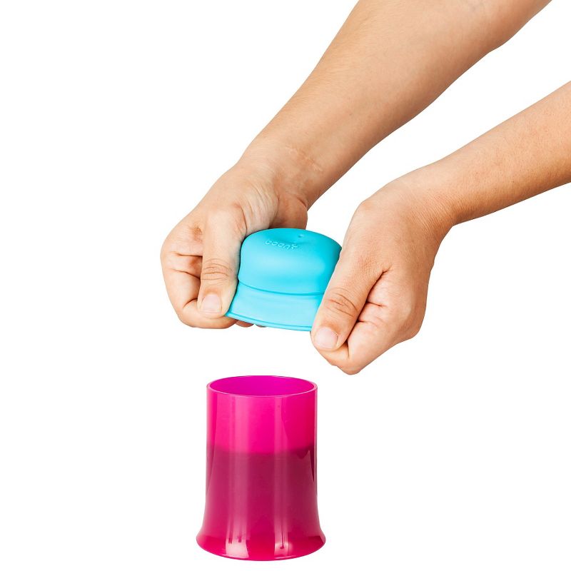 Boon Snug Straw Universal Silicone Straw Lids and Cup, Pink - 8oz
