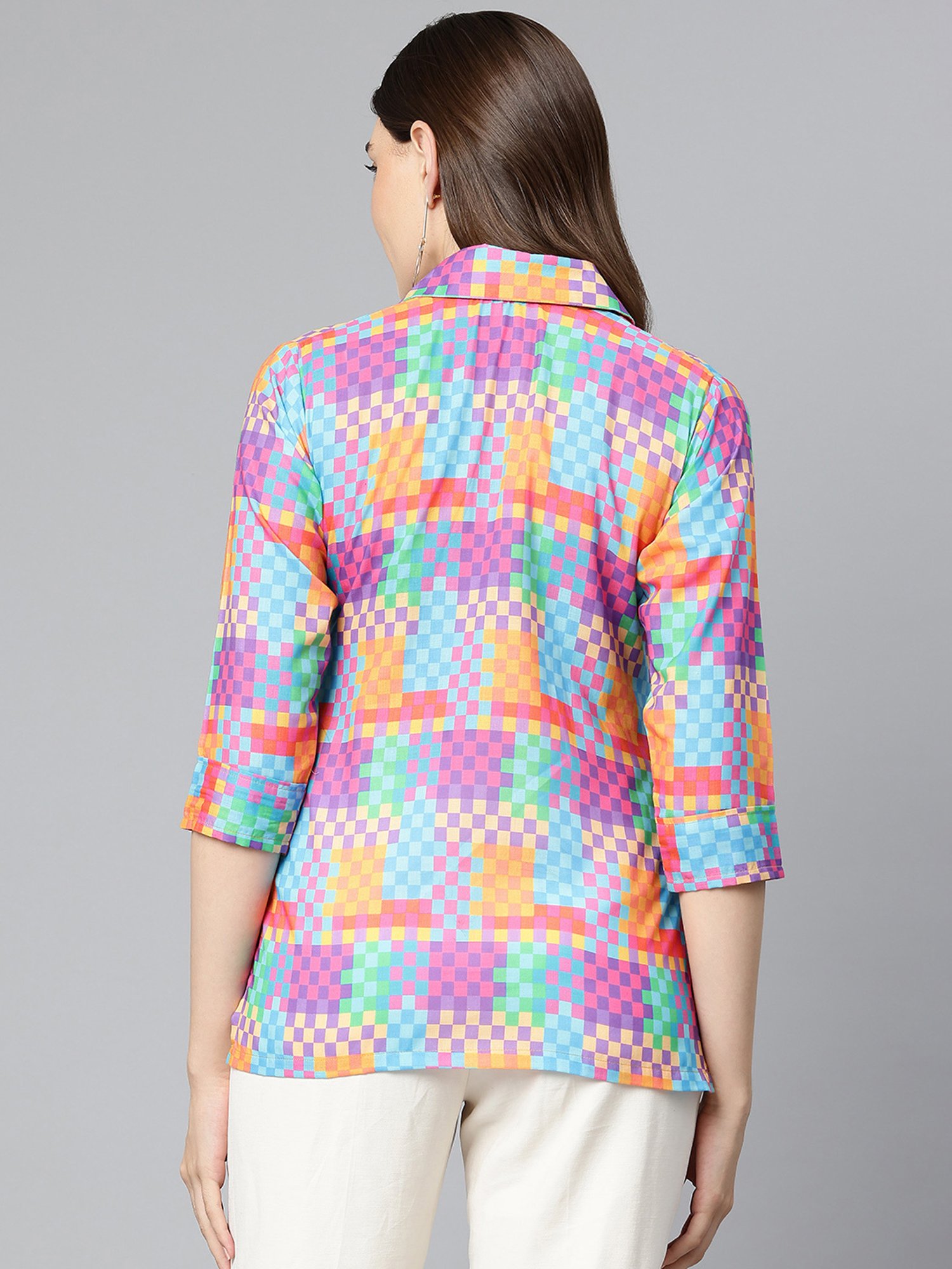 One Femme Multicolor Check Shirt