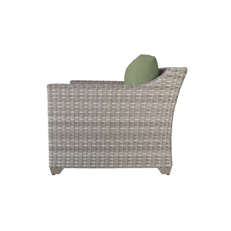 Nolin 7pc Sectional Weathered Brown Frame Sunbrella Spectrum Denim Fabric - La-Z-Boy