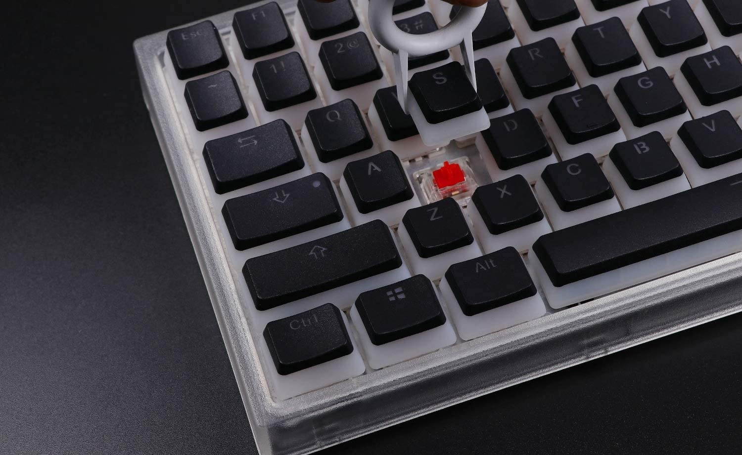 EPOMAKER 108 Keys OEM PBT Double Shot Pudding Keycaps Set with Translucent Layer for Mechanical Keyboard (Black)