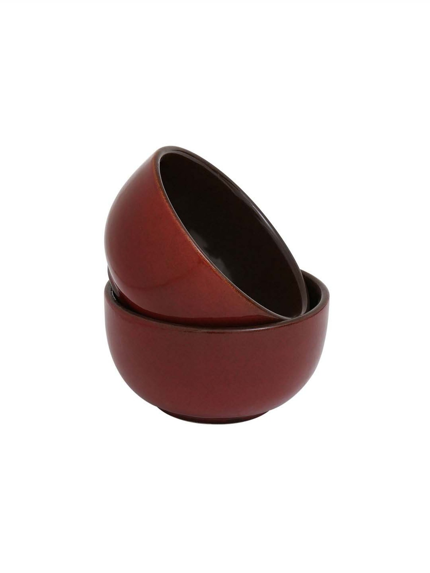 Ellementry Red Ceramic 13 cm Soup Bowl (0.4 L) - Set of 2