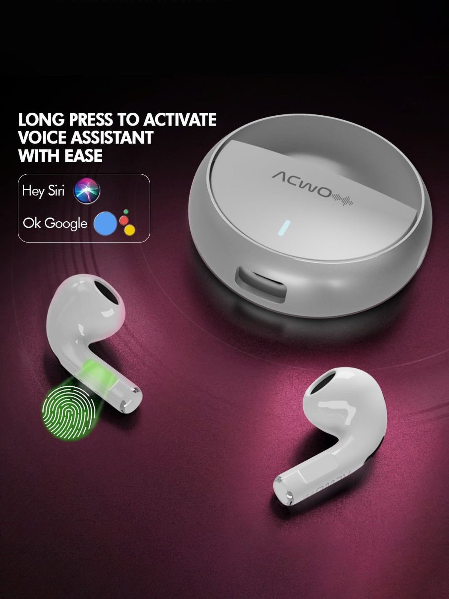ACwO DwOTS Muze In Ear Bluetooth Earbuds with ANC & 30H Playtime (Smokey Silver, True Wireless)