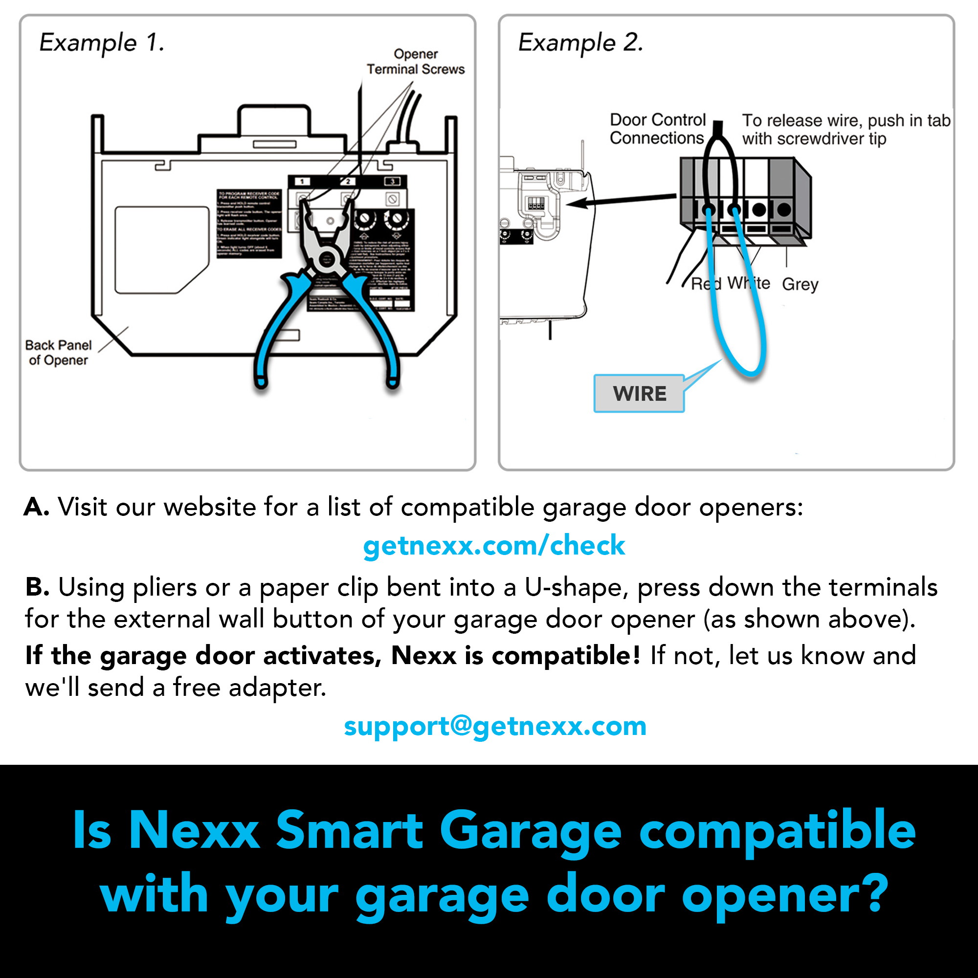 Nexx Smart Wi-Fi Controller NXG-200 - Remotely Control Existing Garage Door Opener with Nexx App, Works with Amazon Alexa, Google Assistant, Siri, SmartThings, No Hub Required, Black