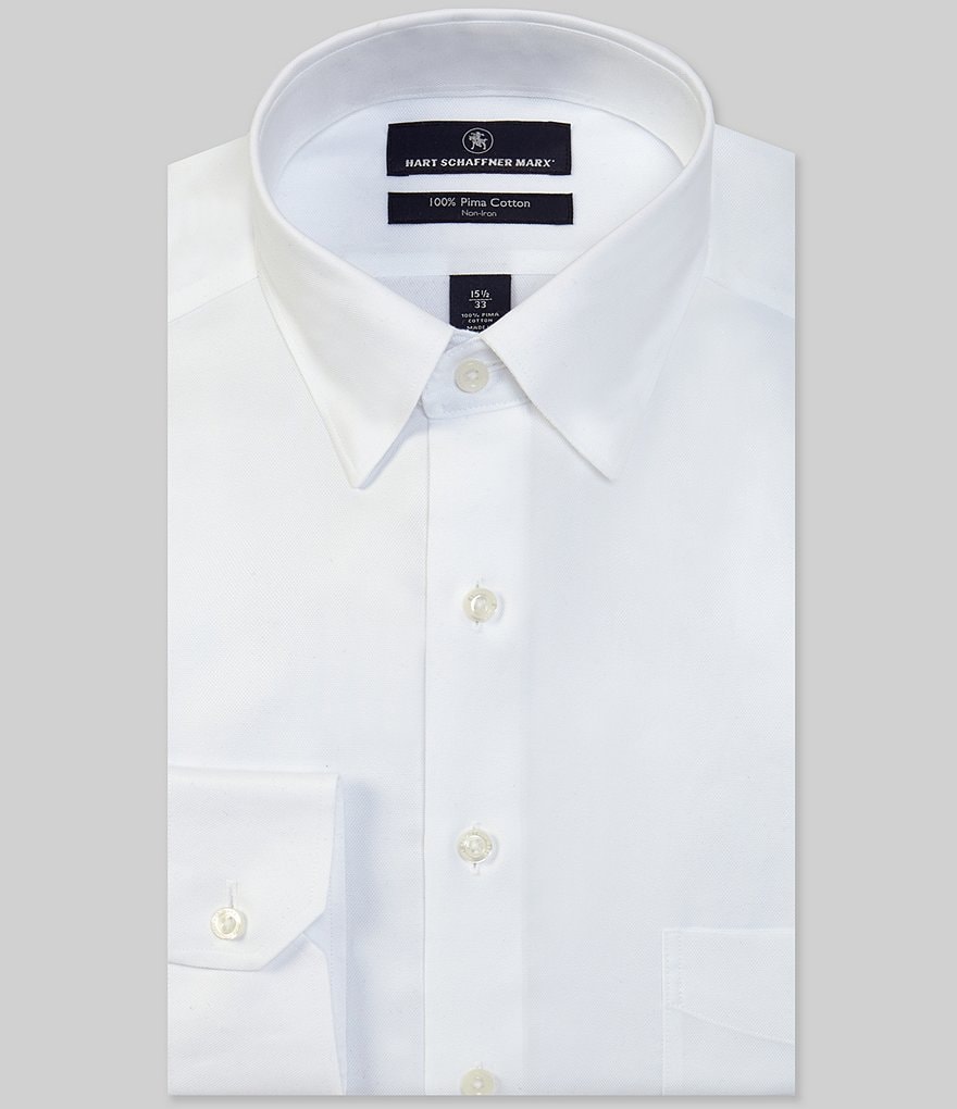 Gold Label Roundtree & Yorke Non-Iron Fitted Button-Down Collar Solid Dress Shirt
