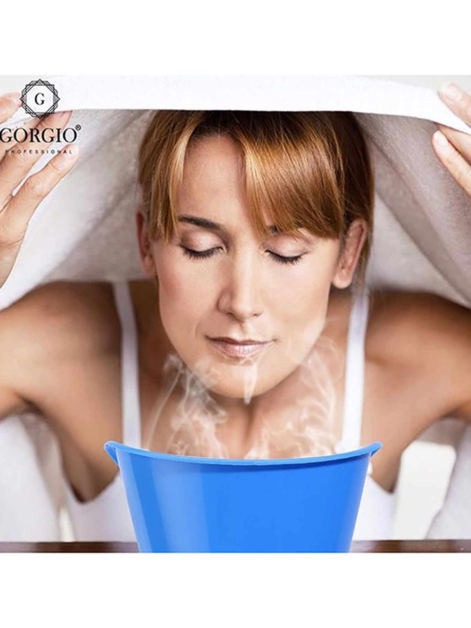 Gorgio Professional GS3 Steamer and Vapouriser (White and Blue)