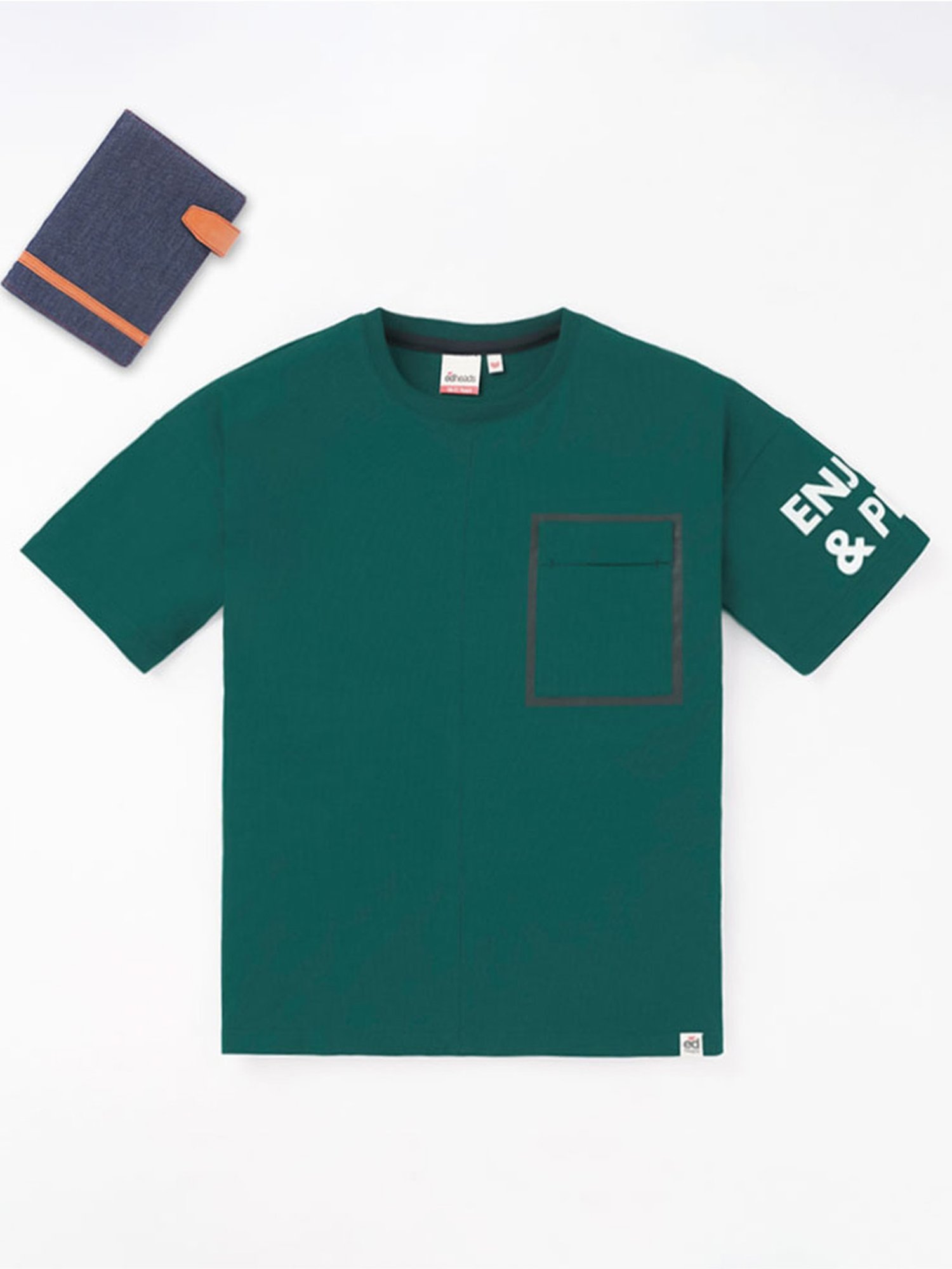 Edheads Kids Green Cotton Printed T-Shirt
