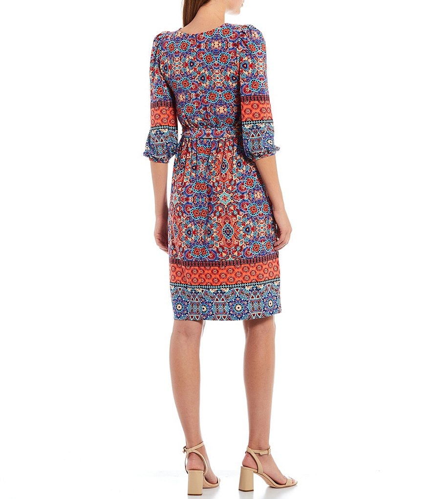 Eliza J Mock Halter High Neck Tiered Midi Dress