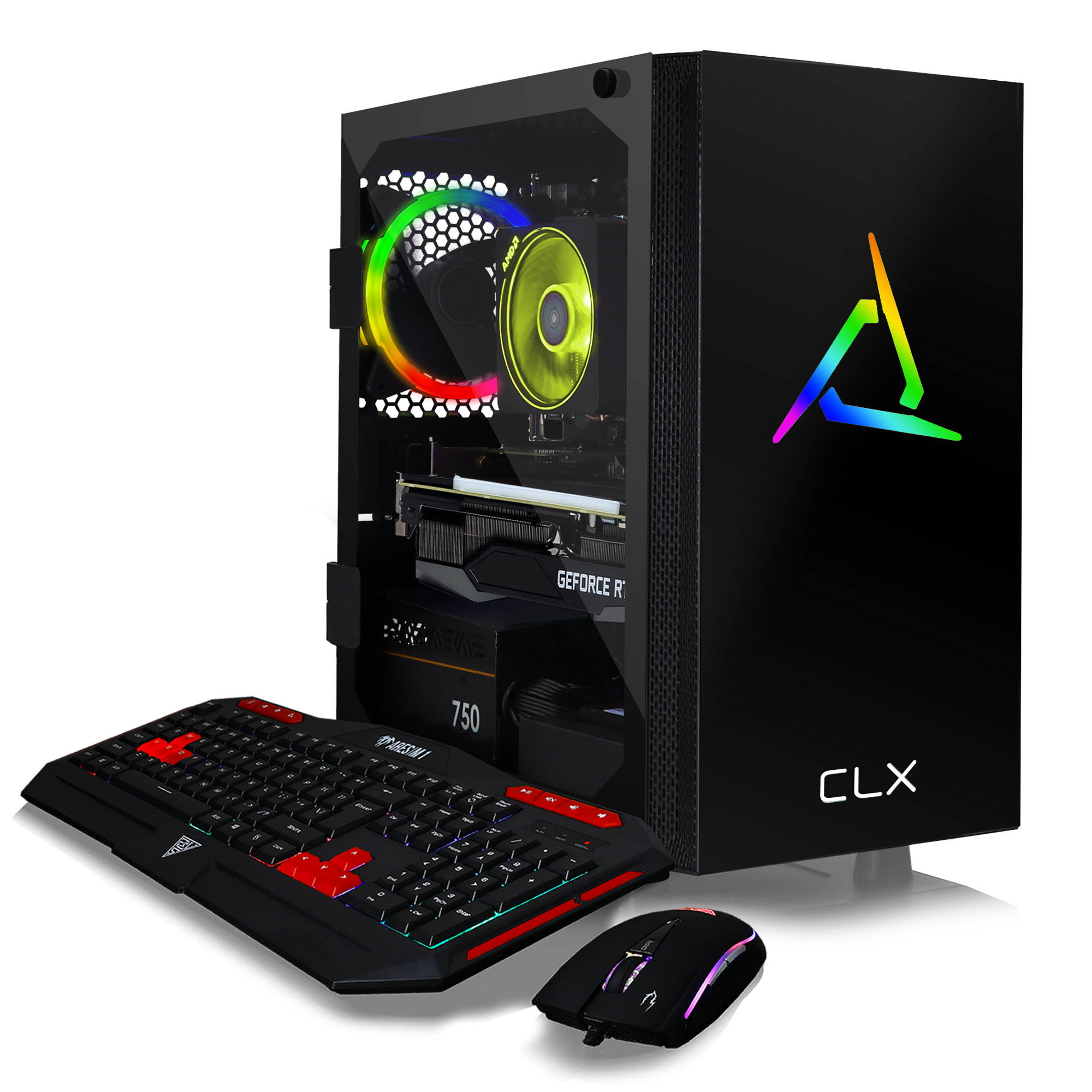 CLX SET VR-Ready Gaming Desktop - AMD Ryzen 9 3900X 3.8GHz 12-Core Processor, 16GB DDR4 Memory, GeForce RTX 3060 Ti 8GB GDDR6 Graphics, 480GB SSD, 2TB HDD, WiFi, Windows 10 Home 64-bit