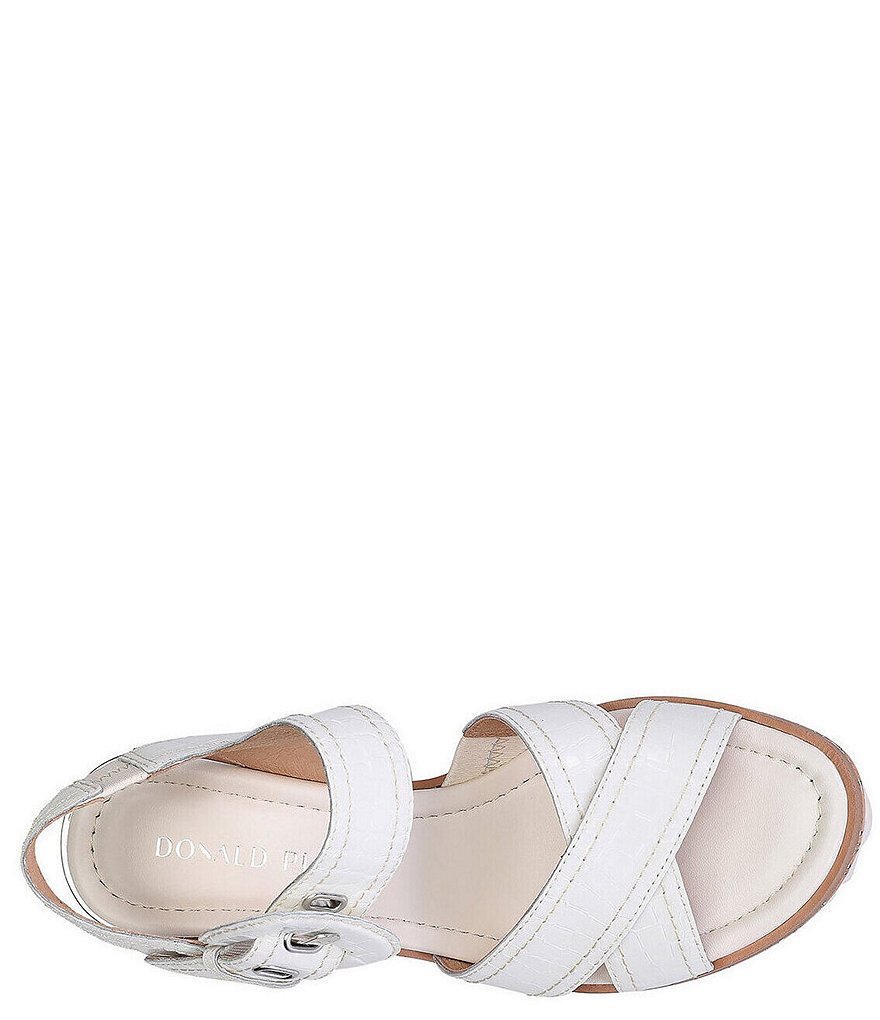 Donald Pliner Judee Croco Print Patent Leather Platform Wedge Sandals