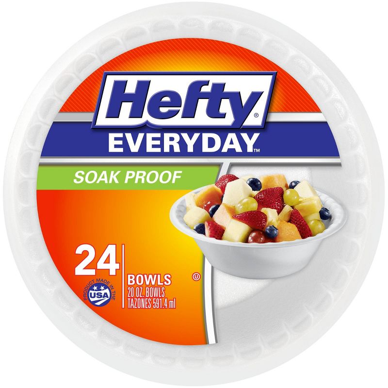 Hefty Everyday Soak Proof Disposable Bowls - 24ct