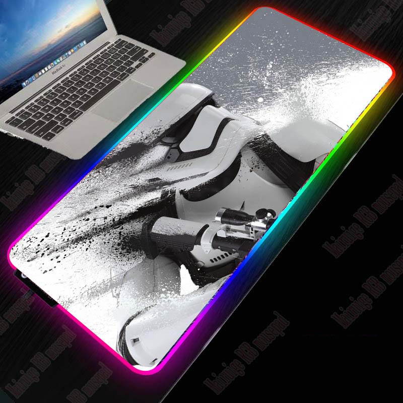 Star Wars Large Gaming Mouse Pad Gamer Mousepad RGB Mouse Pad XXL Computer Mat LED Backlit Mat Mause Carpet Desk Mat