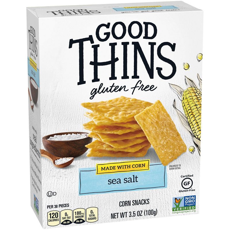 Good Thins Sea Salt Corn Snacks Gluten Free Crackers - 3.5oz