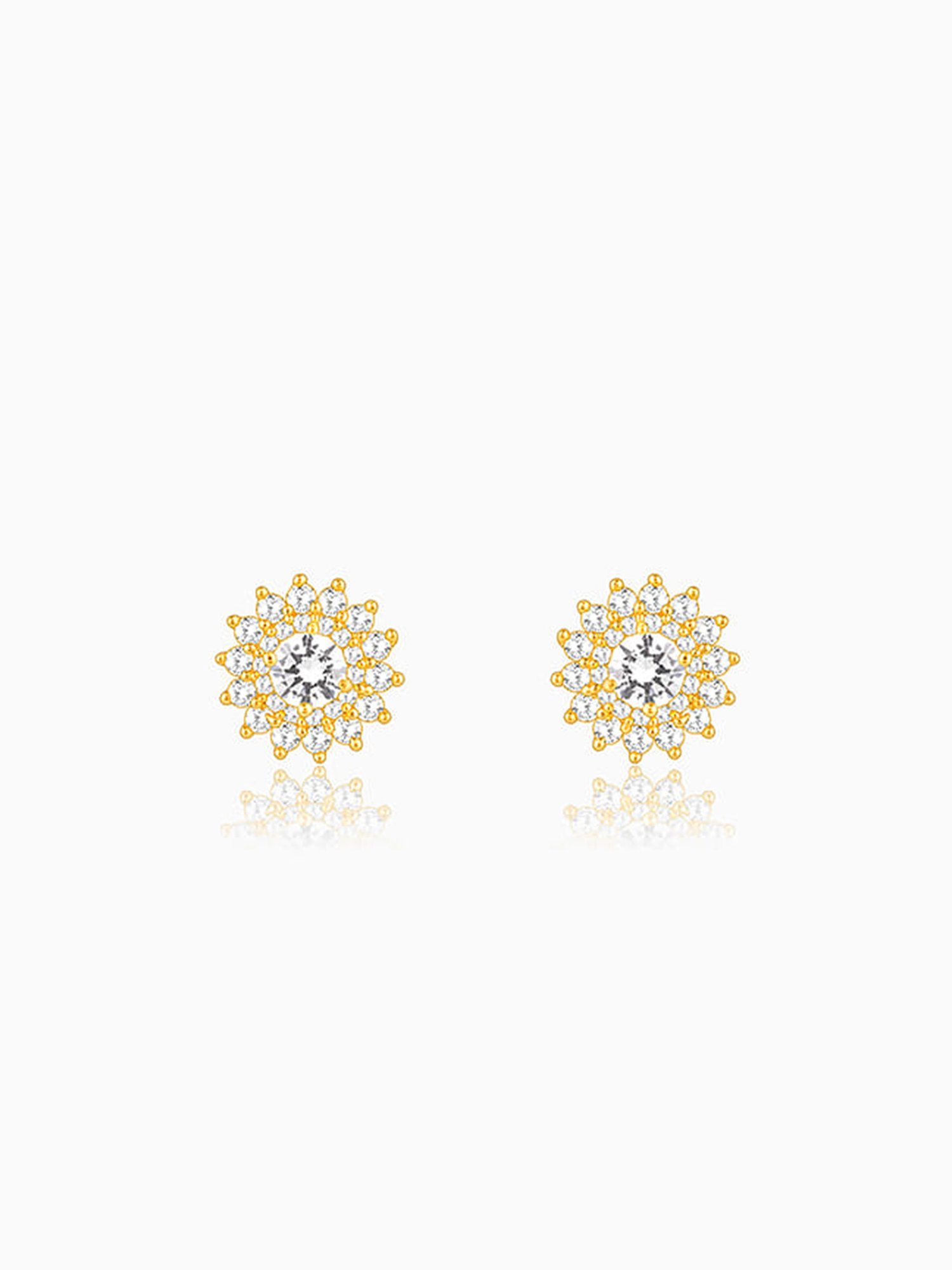 GIVA 925 Silver Golden Cielo Stud Earrings for Women & Girls