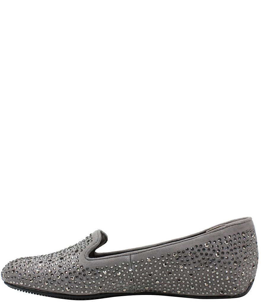 J. Renee Hanuko Suede Rhinestone Slip Ons