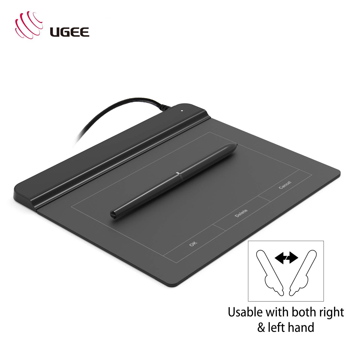 Ugee CS06 Signature Tablet Graphics Drawing Tablet Pad 6x4 Inch Active Area with 8192 Levels Battery-Free Pen 5080LPI Compatible with Windows7/8/10 for Office/Bank/Hotel/Hospital Signature Drawing