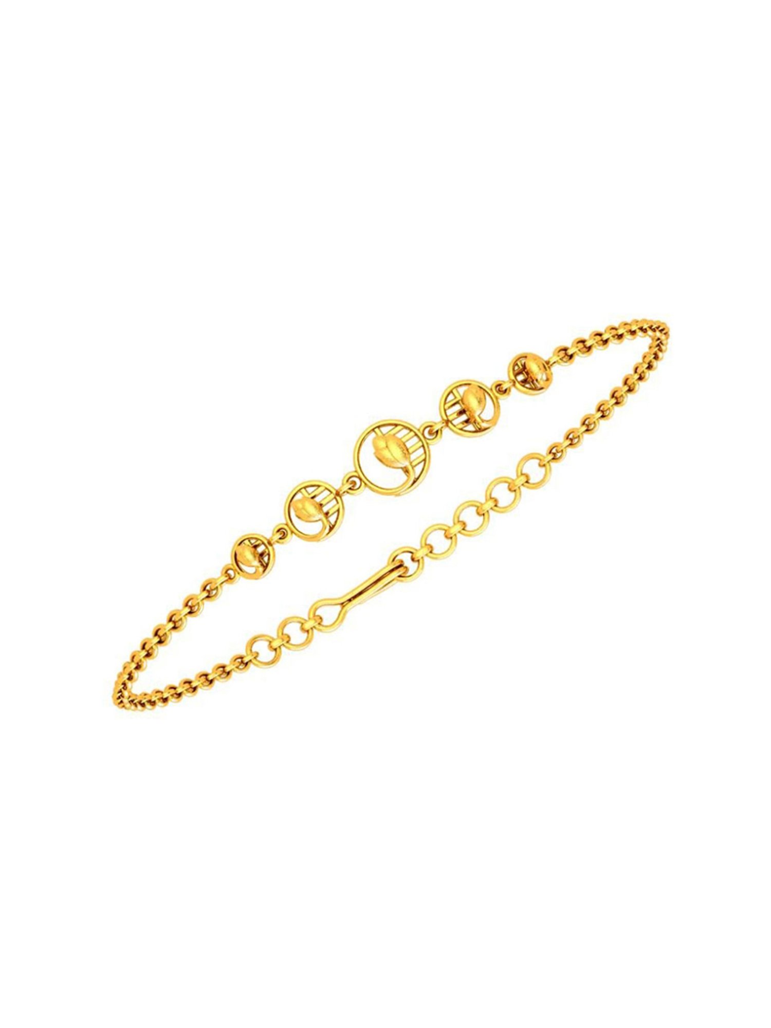 P.C. Chandra Jewellers 22k Yellow Gold Encircled Flower Bracelet