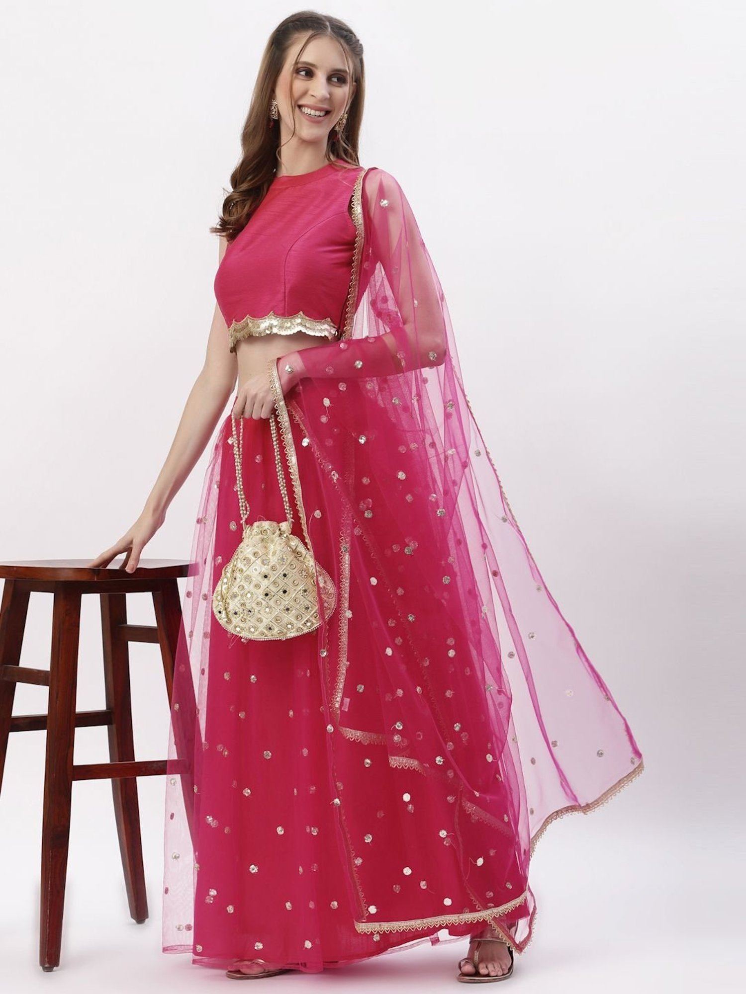 studiorasa Pink Embroidered Skirt