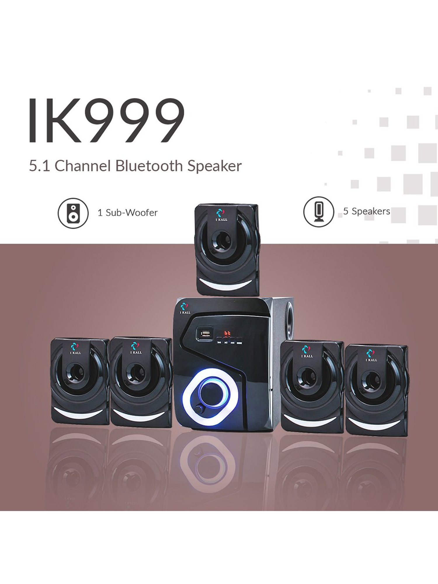 I Kall IK-444 5.1 Channel Home Theatre (Black)