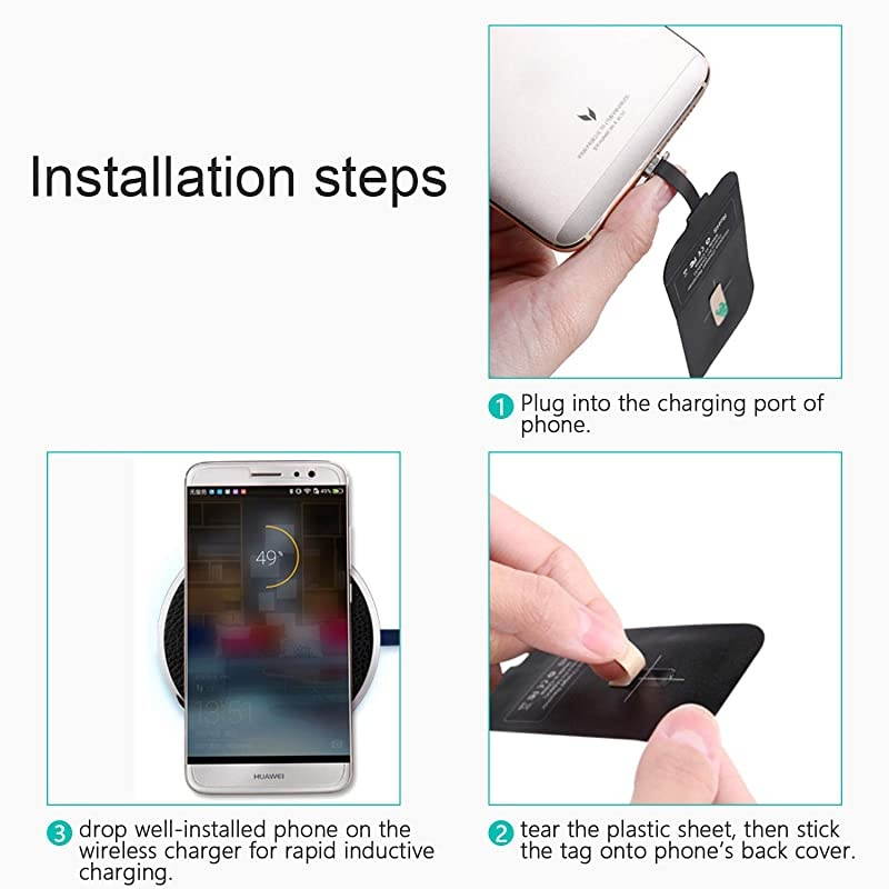 Type C Wireless Charging Receiver 016cm Ultra Thin Magic Tag Wireless Charging Receiver Chip for Google Pixel 2 XL3aGalaxy A8LG V20 OnePlus 7TMoto X4 and Other Type C Phones