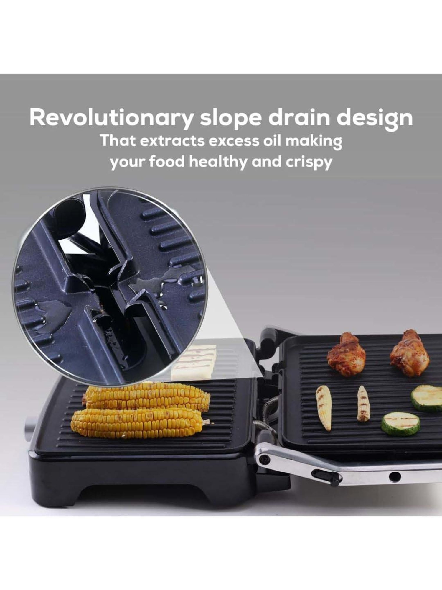 Borosil Sandwich Maker 2000W with Non stick coating (Black)