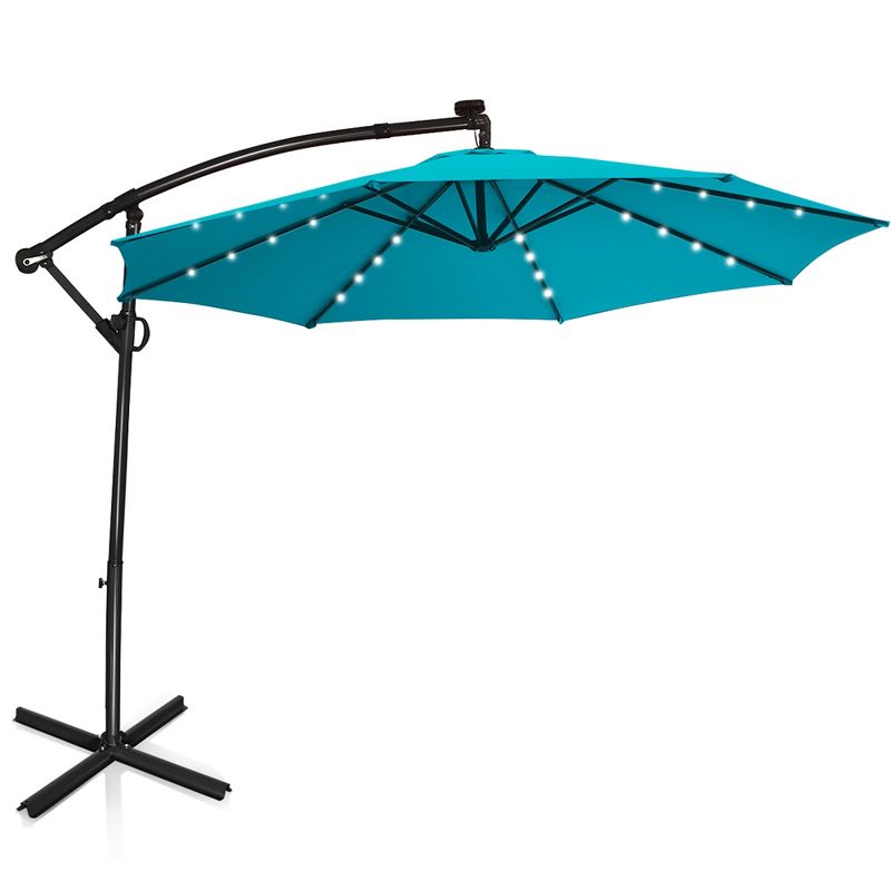 9' x 5' Rectangular Double Top Patio Outdoor Market Umbrella Emerald Green - Crestlive Products