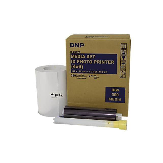 DNP 4x6" Paper and Ink Roll Media Set for IDW500 ID Photo Printer, 350 Prints