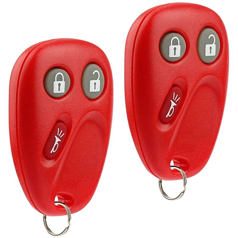 Fob less Entry Remote fits Buick Rainier/Chevy Trailblazer/GMC Envoy/Isuzu Ascender/Oldsmobile Bravada (15008008 15008009 Red), Set of 2