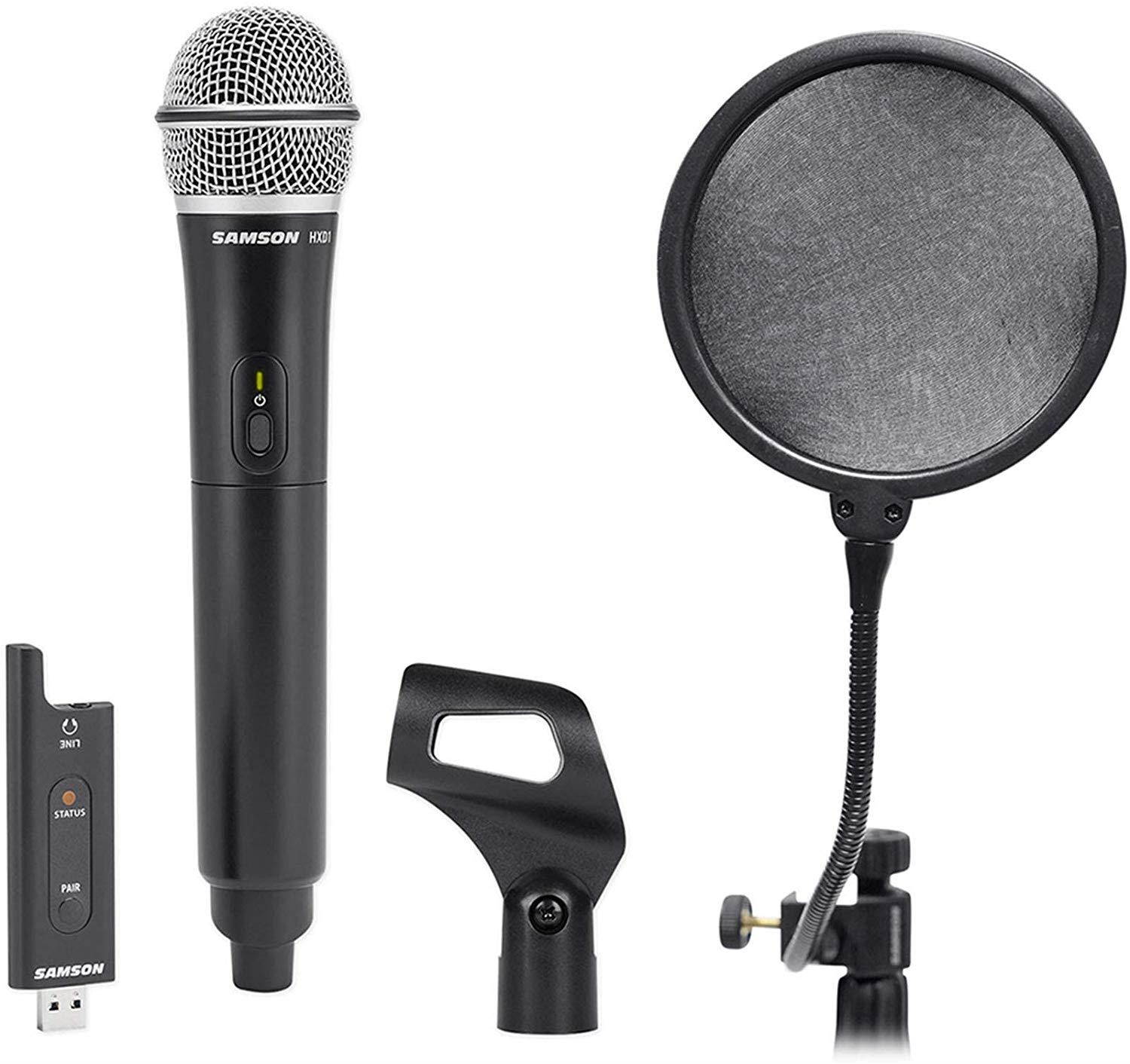 SAMSON Stage XPD2 Handheld USB Digital Wireless Q6 Microphone w/Clip+Pop Filter
