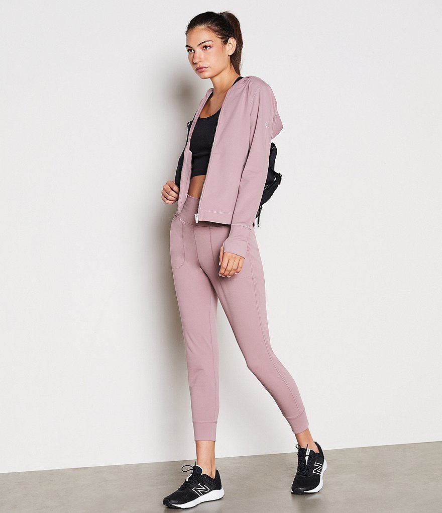 IBKUL Kimmy Print Long Sleeve Mock Neck Active Top