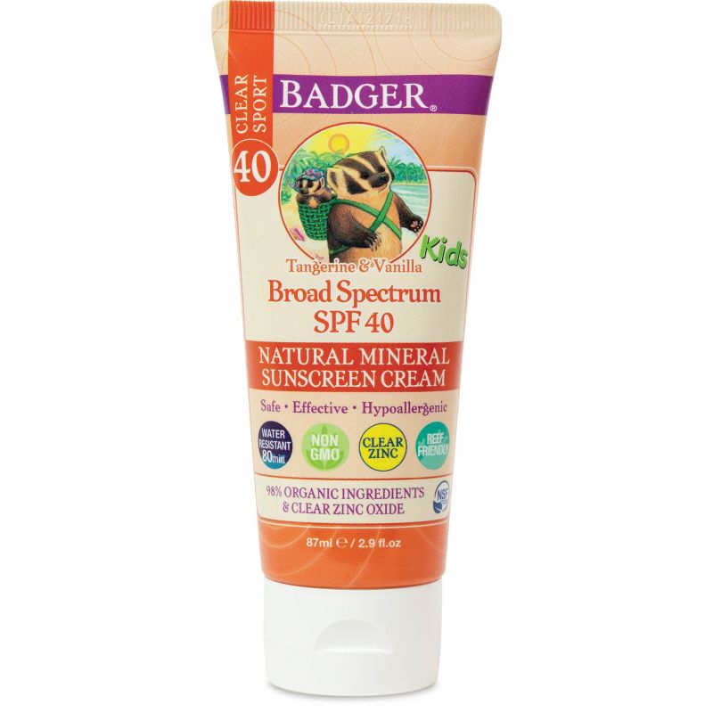 Badger Mineral Kids Sunscreen Cream - SPF 40 - 2.9 fl.oz