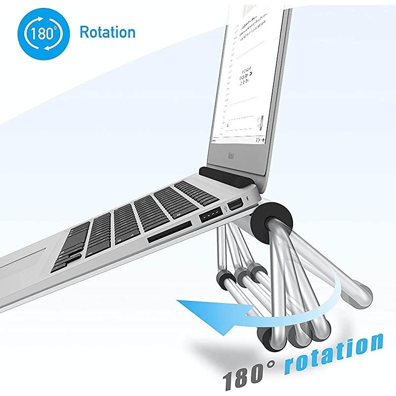 Adjustable Laptop Stand,  Laptop Riser : Ventilated Laptop Holder Compatible with Laptops Such as Mac Book Air Pro, Dell XPS, Microsoft, HP More Laptops up to 17 inch - Silver
