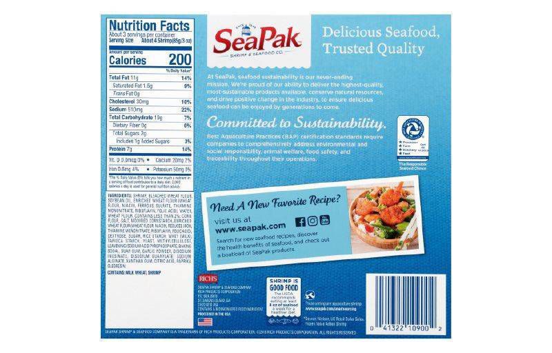SeaPak Jumbo Butterfly Shrimp with Crispy Breading - Frozen - 9oz