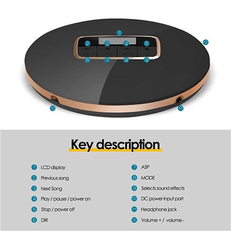 Portable CD Player HOTT Walkman CD Player LCD Display Anti-Skip Protection Shockproof Function Only Support 5 Formats CD CD-R CD-RW MP3 CD-DA WMA Audio Files Silver