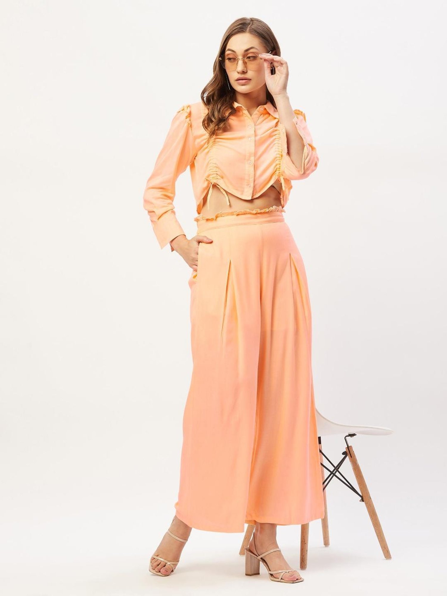 Anvi Be Yourself Peach Regular Fit Shirt