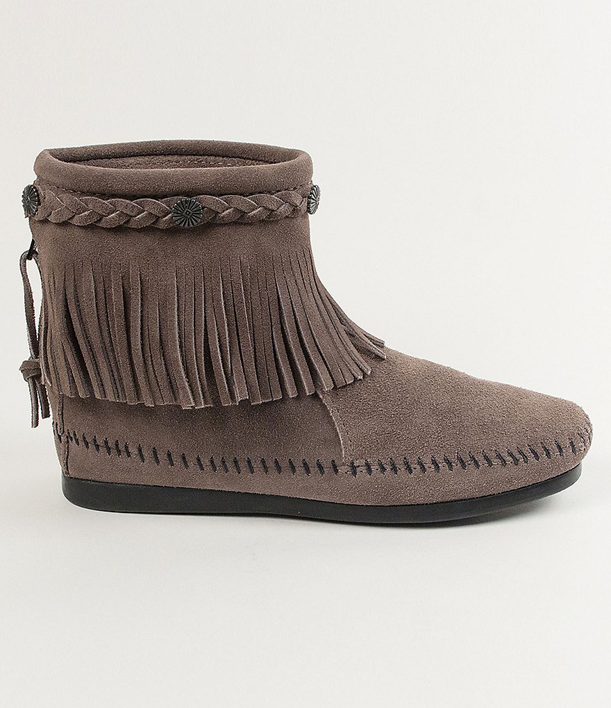 Minnetonka Concho Suede Fringe Boots