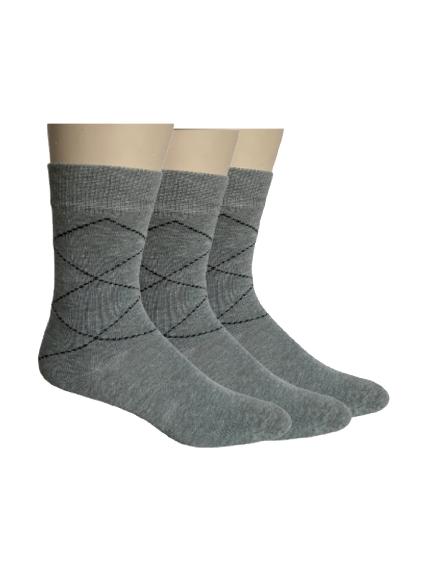 Sokker Grey Textured Socks - Pack of 3
