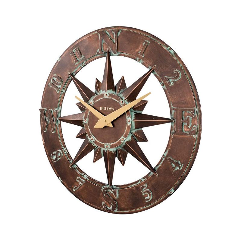 Bulvoa Clocks C4873 Nor'easter Indoor or Outdoor 27 Inch Diameter Quartz Decorative Wall Clock, Bronze