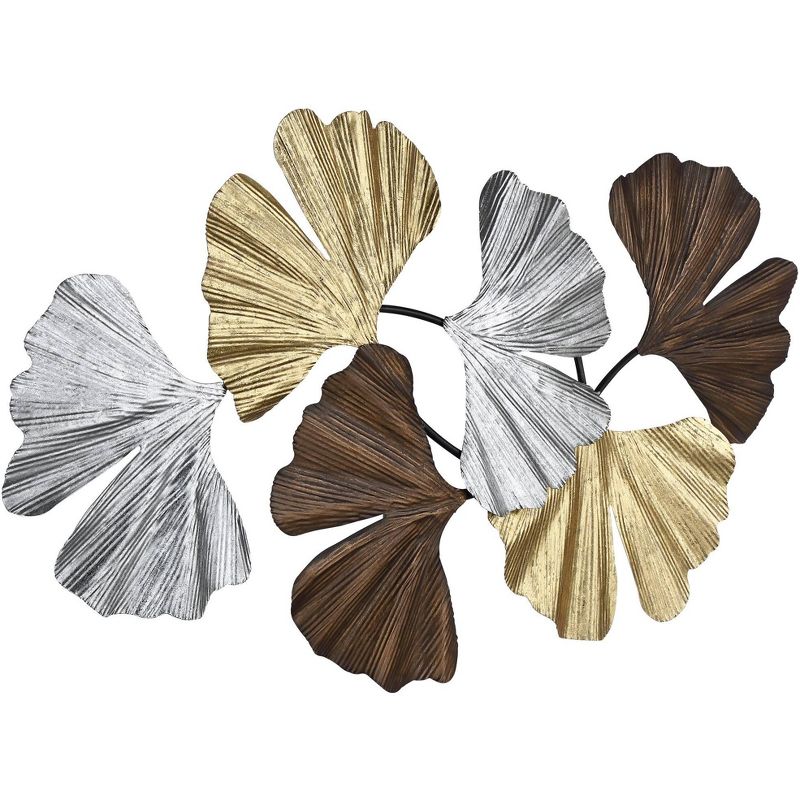 Newhill Designs Metallic Leaves 41" Wide Metal Wall Art