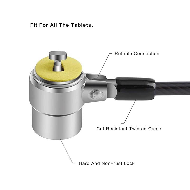 Cable Lock Hardware Security Cable Lock Anti Theft Combination Lock for iPad Tablet MacBook Dell HP Lenovo Kindle Samsung Android or other Notebooks Tablets (Straight rope + black+2pack)