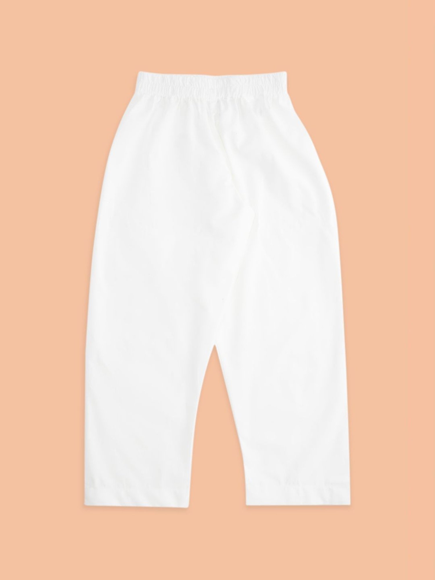 Indus Route by Pantaloons Kids Lime Green & White Cotton Printed Full Sleeves Kurta Set