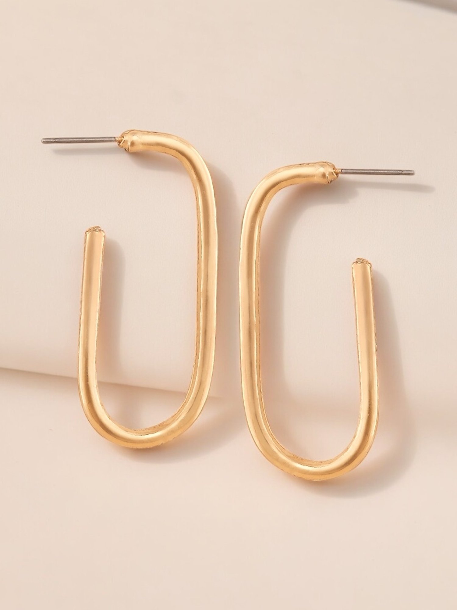 OOMPH Gold Bold Look Geometric Hoop Earrings