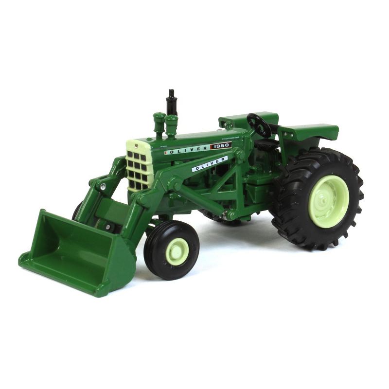 Oliver 1950 Wide Front Tractor with Loader Green 1/64 Diecast Model by SpecCast