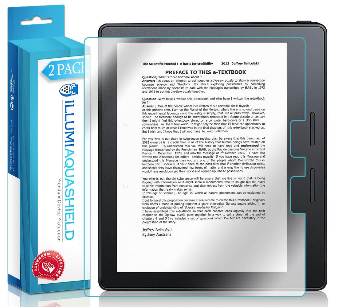 ILLUMI AquaShield Screen Protector Compatible with Amazon Kindle Oasis (2-Pack) No-Bubble High Definition Clear Flexible TPU Film