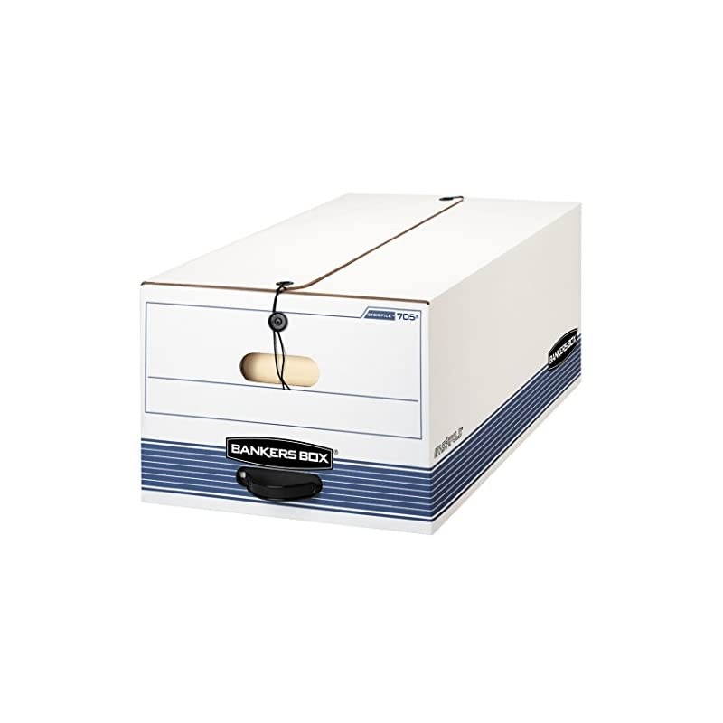 STOR/FILE Medium-Duty Storage Boxes, FastFold, String and Button, Legal, 4 Pack (0070503)