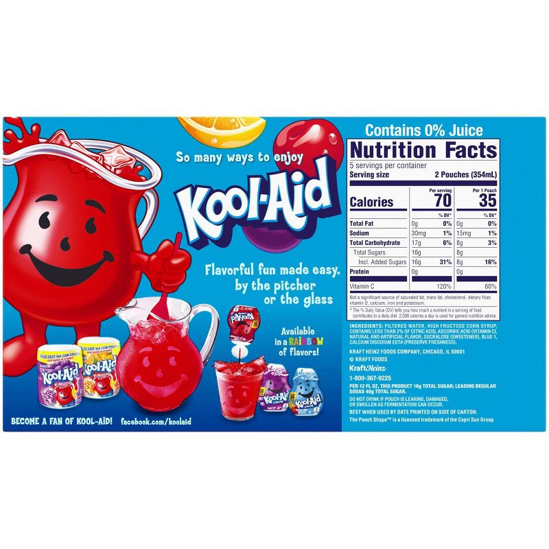 Kool-Aid Jammers Tropical Punch Juice Drinks - 10pk/6 fl oz Pouches
