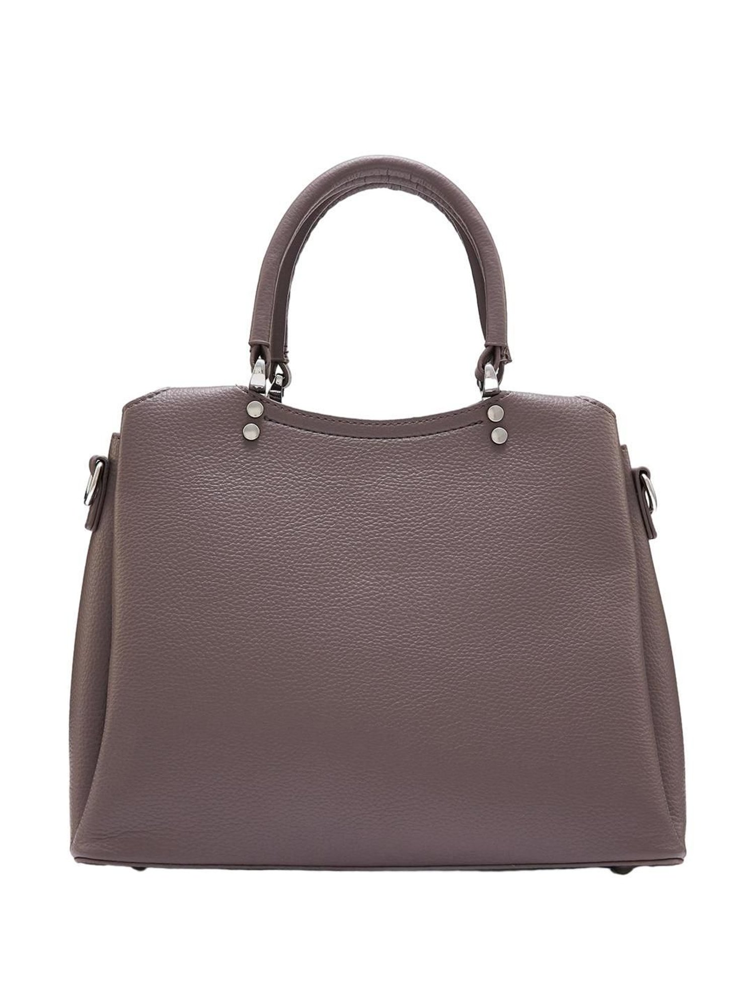 Globus Dark Grey Textured Medium Handbag