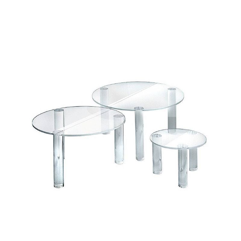 Azar Displays Round Acrylic Riser Display Set of 3