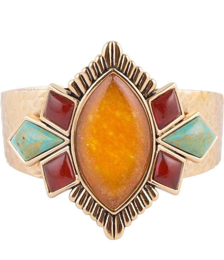 Barse Bronze and Multi Stone Statement Cuff