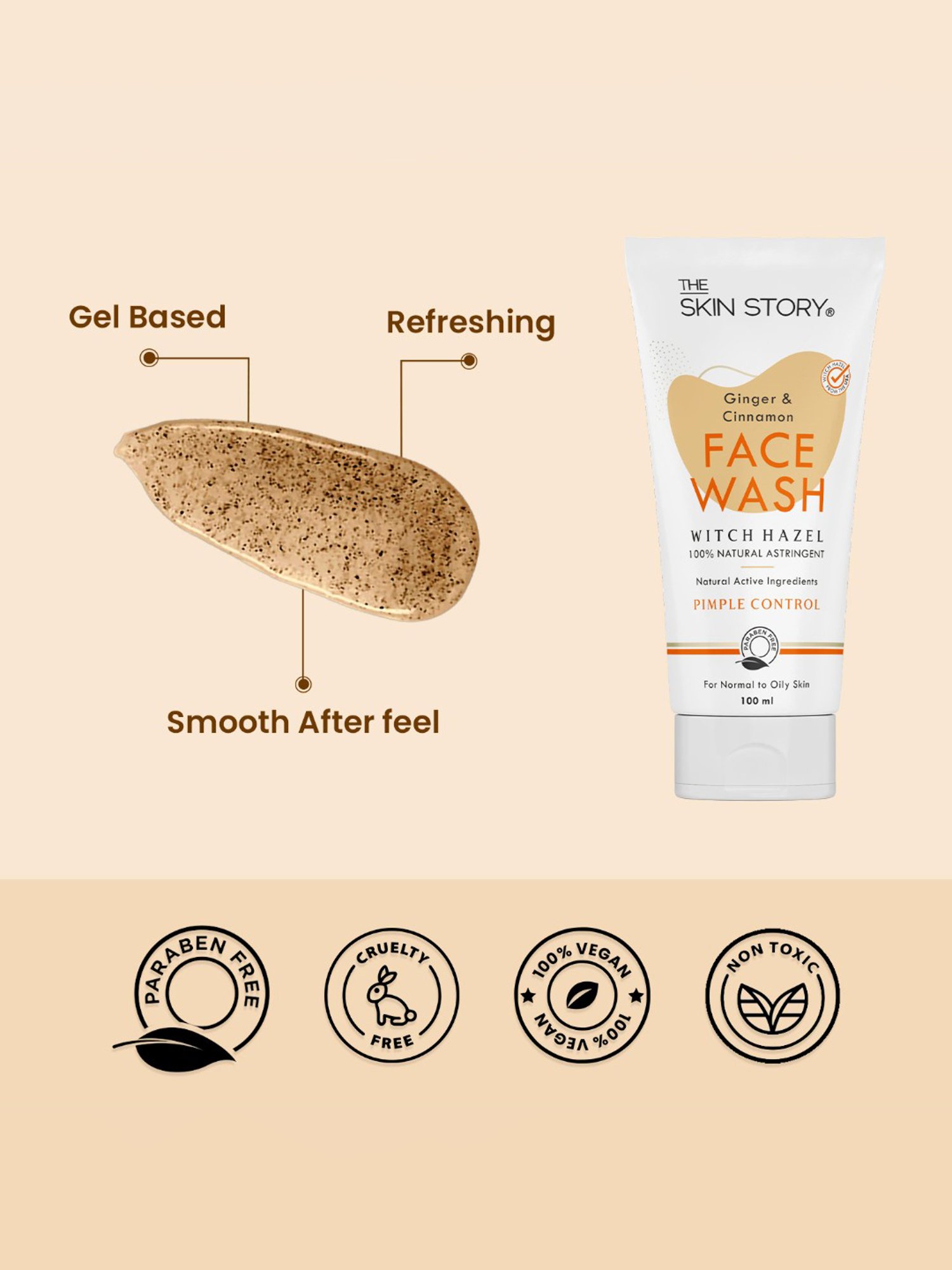 The Skin Story Ginger & Cinnamon Pimple Control Face Wash - 100 ml