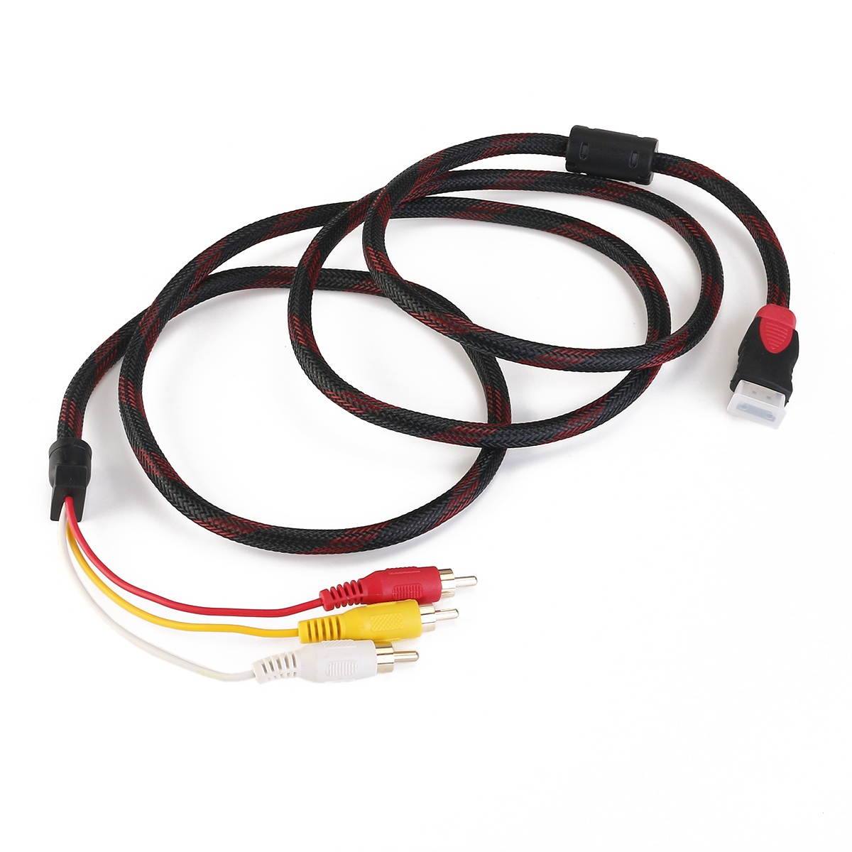 1.5m 5ft HDMI to 3-RCA Male Audio Video Component Convert Cable For HDTV 1080P